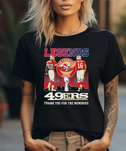 Legends Jerry Rice Joe Montana San Francisco 49ers Thank You For The Memories signatures t shirt