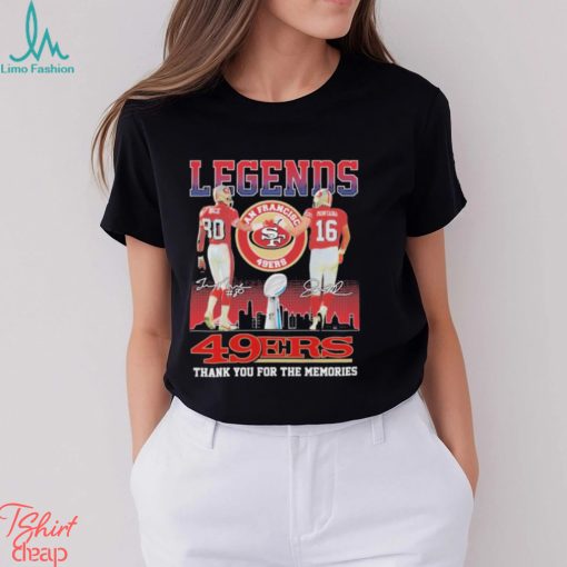 Legends Jerry Rice and Joe Montana 49ers thank you for the memories shirt