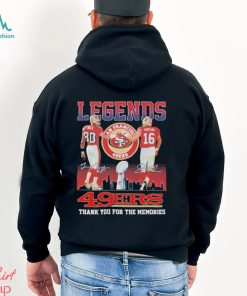 Legends Jerry Rice and Joe Montana 49ers thank you for the memories shirt