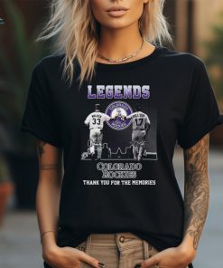 Legends Larry Walker and Todd Helton Colorado Rockies thank you for the memories signatures shirt