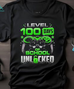 Level 100 Days Of School Unlocked Gamer Video Games 2024 Shirt