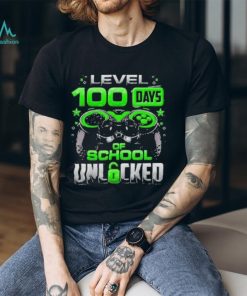 Level 100 Days Of School Unlocked Gamer Video Games 2024 Shirt