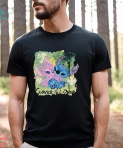 Lilo and stitch mad engine youth clover all over st. paddy’s day graphic 2024 shirt