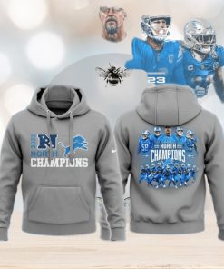 Lions 2023 Nfc North Division Champions 3D Gray Hoodie Jogger Set Hoodie