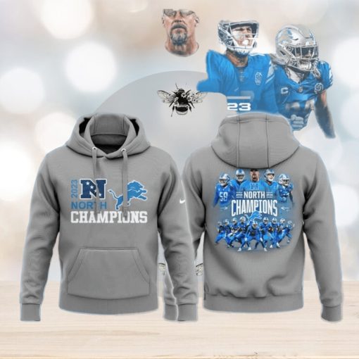 Lions 2023 Nfc North Division Champions 3D Gray Hoodie Jogger Set Hoodie