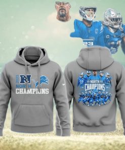 Lions 2023 Nfc North Division Champions 3D Gray Hoodie Jogger Set Hoodie