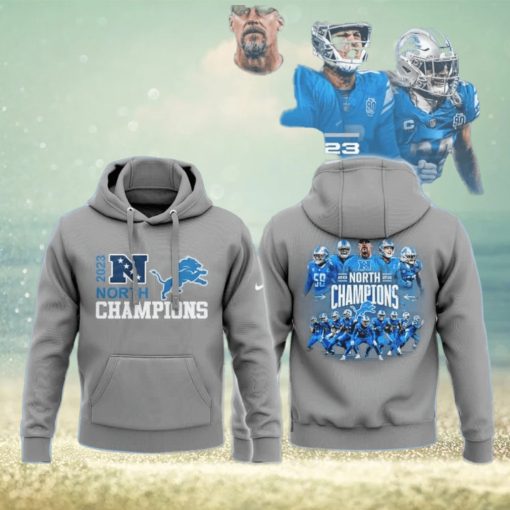 Lions 2023 Nfc North Division Champions 3D Gray Hoodie Jogger Set Hoodie