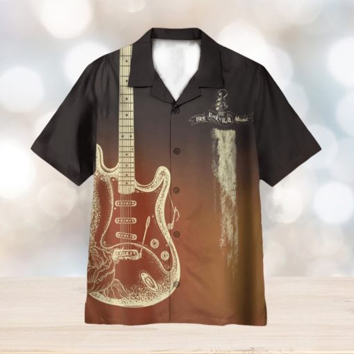 Live Rock And Roll Music Guitar Rock 3D Hawaiian Shirt Summer Vaction Gift