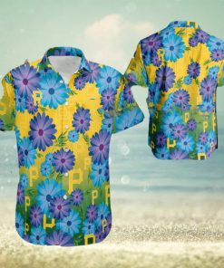 Logo Pittsburgh Pirates Flower 3D Hawaiian Shirt For Beach