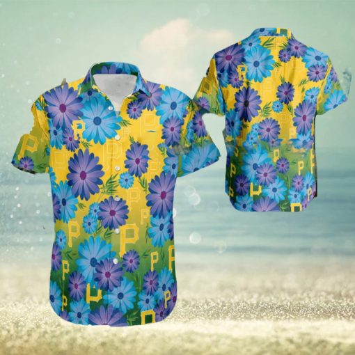 Logo Pittsburgh Pirates Flower 3D Hawaiian Shirt For Beach