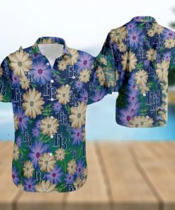 Logo Tampa Bay Rays Flower Hawaiian Shirt Short Sleeve For Beach