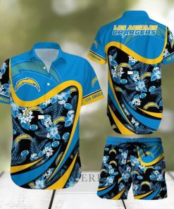 Los Angeles Chargers NFL SAS Tropical Pattern Luau Summer Beach Team Hawaiian Shirt And Short For Mem Women Gift