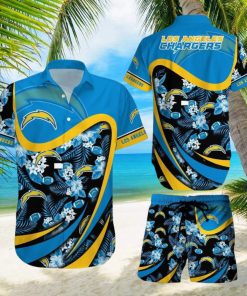 Los Angeles Chargers NFL SAS Tropical Pattern Luau Summer Beach Team Hawaiian Shirt And Short For Mem Women Gift