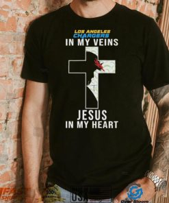 Los Angeles Chargers in My Veins Jesus in My Heart 2024 Shirt