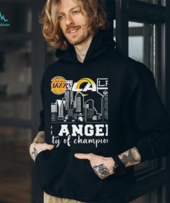 Los Angeles City Of Champions Dodgers Lakers Rams Galaxy Fan Gifts T Shirt