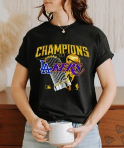 Los Angeles Dodgers Lakers 2024 World Champions Trophies Shirt