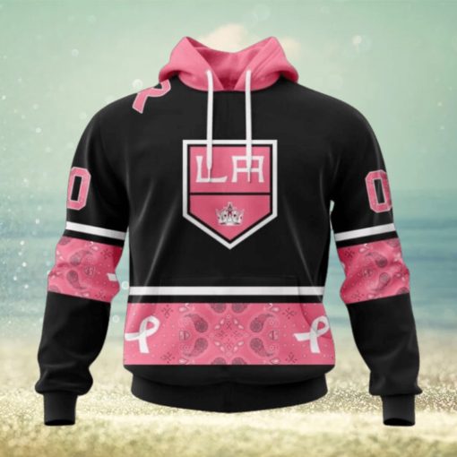 Los Angeles Kings Hoodie Specialized Design In Classic Style With Paisley! WE WEAR PINK BREAST CANCER Hoodie