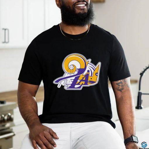 Los Angeles Lakers Dodgers Kings Mash Up Logo T shirt