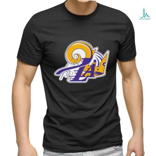 Los Angeles Lakers Dodgers Kings Mash Up Logo T shirt