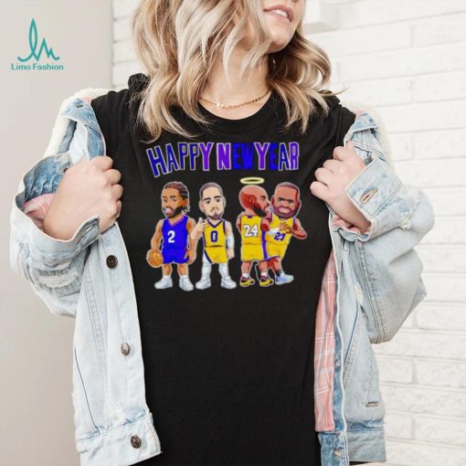 Los Angeles Lakers chibi players Happy New Year shirt