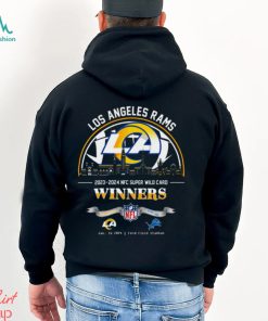 Los Angeles Rams 2023 2024 NFC Super Wild Card Winners Skyline NFL Playoffs Divisional January 14 2024 At Ford Field Stadium T Shirt