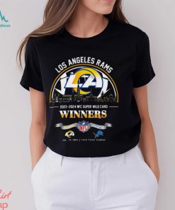 Los Angeles Rams 2023 2024 NFC Super Wild Card Winners Skyline NFL Playoffs Divisional January 14 2024 At Ford Field Stadium T Shirt