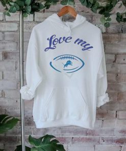 Love My Detroit Lions Football Team Heart Shirt