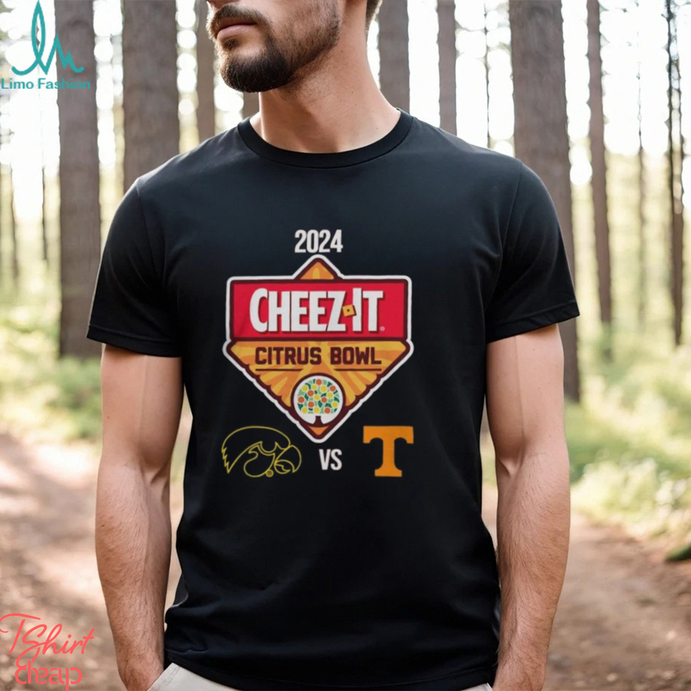 Lowa Vs Tennessee Football 2024 Cheez It Citrus Bowl Logo Matchup Shirt Lowa Vs Tennessee Football 2024 Cheez It Citrus Bowl Logo Matchup Shirt