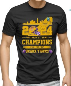 Lsu Tigers Football 2024 Reliaquest Bowl Champions Helmet Shirt
