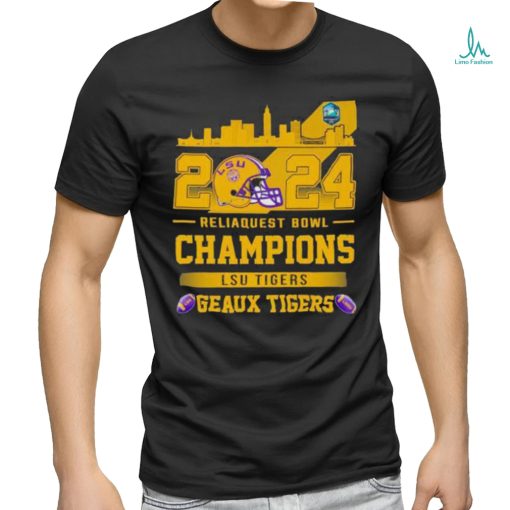 Lsu Tigers Football 2024 Reliaquest Bowl Champions Helmet Shirt