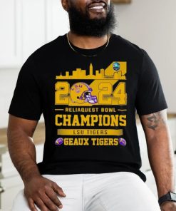 Lsu Tigers Football 2024 Reliaquest Bowl Champions Helmet Shirt