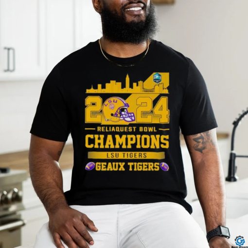 Lsu Tigers Football 2024 Reliaquest Bowl Champions Helmet Shirt