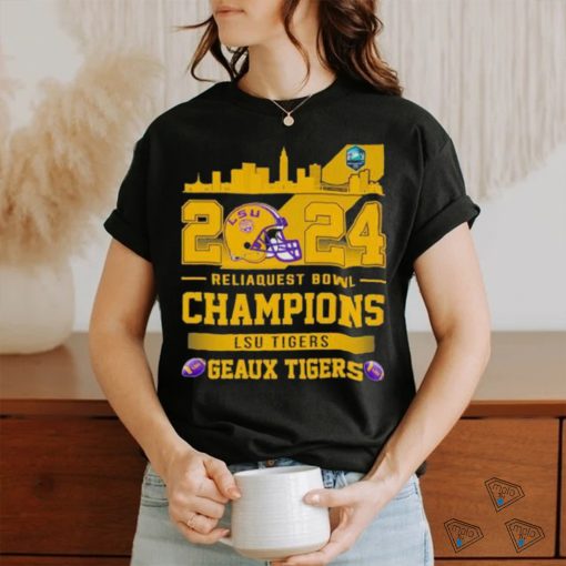 Lsu Tigers Football 2024 Reliaquest Bowl Champions Helmet Shirt