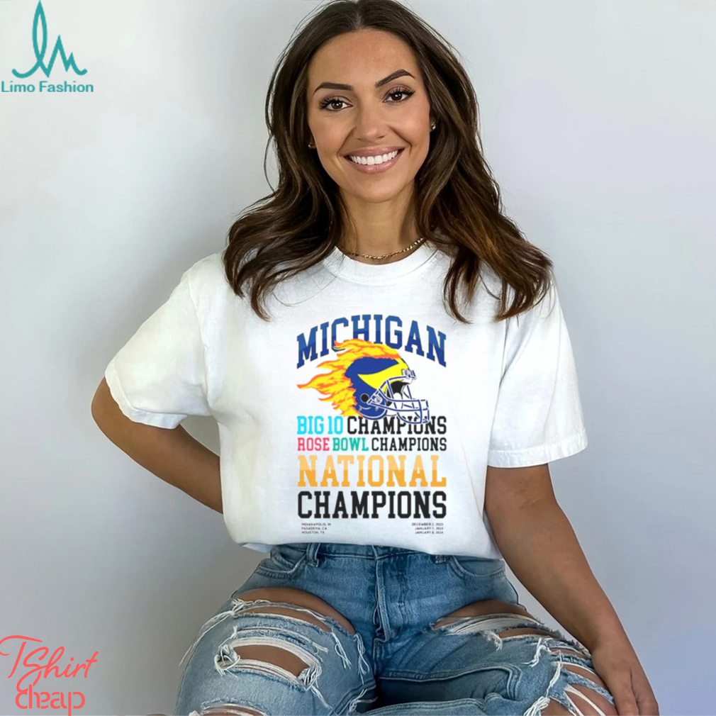 MICHIGAN WOLVERINES BIG 10 CHAMPIONS ROSE BOWL CHAMPIONS NATIONAL CHAMPIONS HELMET SHIRT MICHIGAN WOLVERINES BIG 10 CHAMPIONS ROSE BOWL CHAMPIONS NATIONAL CHAMPIONS HELMET SHIRT