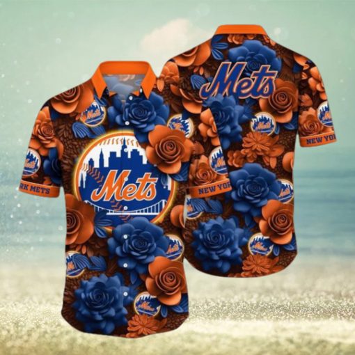 MLB New York Mets Hawaiian Shirt Flower Aloha Style Unleashed