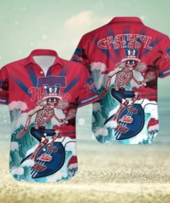 MLB Philadelphia Phillies Grateful Dead Phillies Hawaiian Shirt