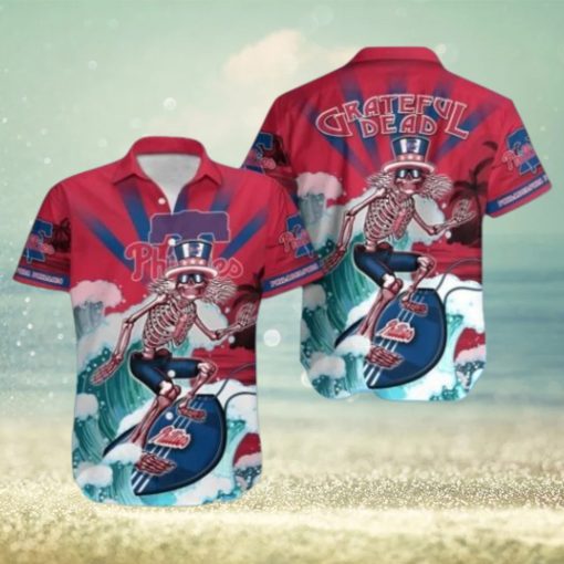 MLB Philadelphia Phillies Grateful Dead Phillies Hawaiian Shirt