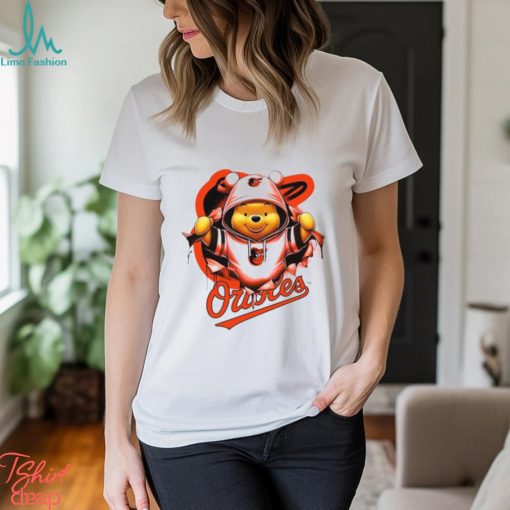 MLB Pooh and Football Baltimore Oriole shirt