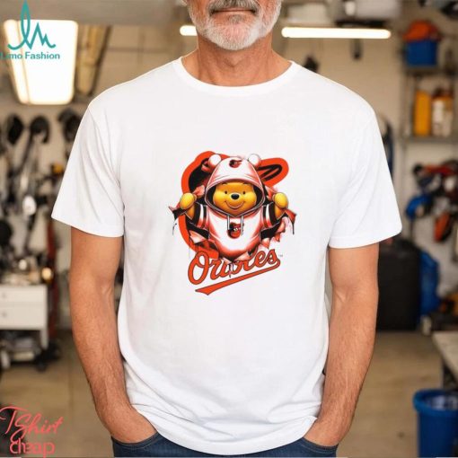 MLB Pooh and Football Baltimore Oriole shirt