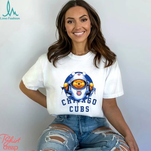 MLB Pooh and Football Chicago Cubs shirt