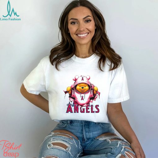 MLB Pooh and Football Los Angeles Angels shirt