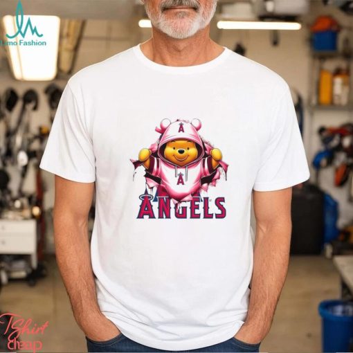 MLB Pooh and Football Los Angeles Angels shirt