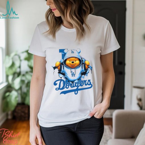 MLB Pooh and Football Los Angeles Dodgers shirt