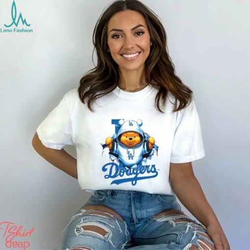 MLB Pooh and Football Los Angeles Dodgers shirt