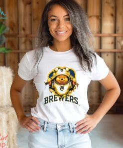 MLB Pooh and Football Milwaukee Brewers shirt