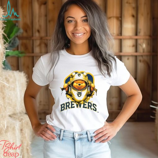 MLB Pooh and Football Milwaukee Brewers shirt
