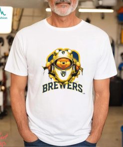 MLB Pooh and Football Milwaukee Brewers shirt