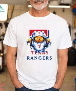 MLB Pooh and Football Texas Rangers shirt