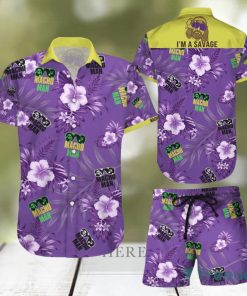 Macho Man I Am Savage Hawaiian Shirts And Short Summer Beach Set