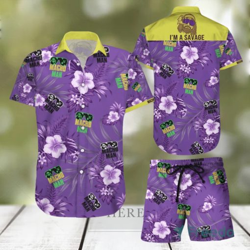 Macho Man I Am Savage Hawaiian Shirts And Short Summer Beach Set